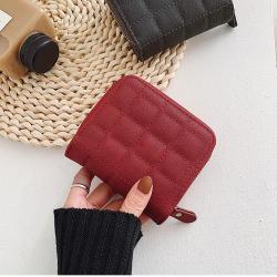2024 popular design mini small wallet women short wallets pu leather zipper cute coin purse student embroidery wallet