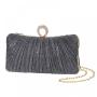 2024 New Shiny Metallic Luxury Women's Clutch Bag Shiny Pearl Pink Pleated Woman Party Evening Bag Fashion Purse for Female