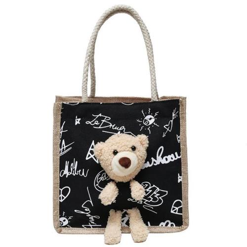KBW582 Hot Sale Ladies Canvas Bag Handheld Linen Tote Bag Women Cotton Linen Shopping Bag Wholesale Logo