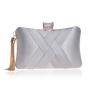 2024  beauty women satin woven clutch bag woman evening bag