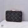 Weaving Cotton Cloth Banquet bags Girl Gradient Lock Buckle Party Wallet Handbags Retro Evening Bags For Women