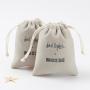 Recyclable Screen Printing Velvet Jewelry Drawstring Bag Beige Velvet Gift Pouch