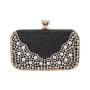 Hot sale fashion box rhinestone bag handmade ladies handbag women glitter clutch bag golden design evening bag