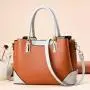 New Arrival contrast color handbag pu leather women purse elegant bags for women
