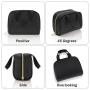 Gelory Waterproof Black Designer Purse Makeup Bag Wholesale Outdoor Travel Small Toiletry Cosmetic Bag for women