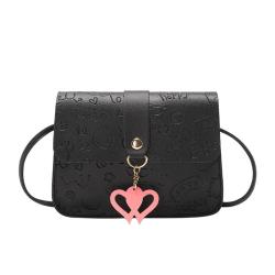 Top Fashion Embossed Small Square Bag New 2024 Ladies Messenger Bag Foreign Trade Pendant Shoulder Crossbody Phone Bag