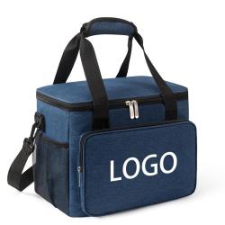 Custom Logo Reusable Lunch Box Office Work School Picnic Insulated Freezable Lunch Cooler Bag For Men Women
