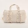 Keymay NO MOQ 5 Colors Stock Plaid duffle bags for women with Long shoulder Strap Weekend Ruffle Bag Multi-color Duffle bag