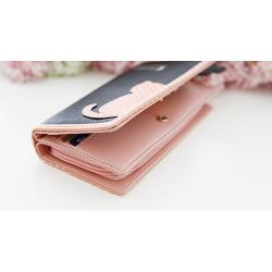 Hot selling designer purses printing embroidery customized leather wallet for ladies