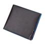 CUIKCA Short Leather Wallet For Men H007 Blue Edge Iron Included Angle Purse Photocards Wallets Leather Slim Card Holder