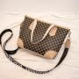 2024 Women's Fashionable Crossbody Small Handbag Portable Bag Circle Pattern Contrast Colors New Simple Design Chain Decoration