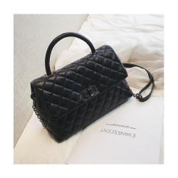 2023 new solid color high-grade women's bag Lingge lock chain small square Bag Fashion Pu Single Shoulder Messenger Bag