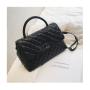 2023 new solid color high-grade women's bag Lingge lock chain small square Bag Fashion Pu Single Shoulder Messenger Bag