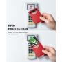 KBW418 New PU Leather Double Card Position Back Sticker Card Case RFID Anti-theft Brush Phone Magnetic Card Holder
