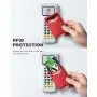 KBW418 New PU Leather Double Card Position Back Sticker Card Case RFID Anti-theft Brush Phone Magnetic Card Holder