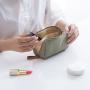 Professional Made Solid Color Mini Portable Handbag Cosmetic Bag Girls Nylon Small Makeup Bag