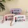 Gelory High Quality Creative Graffiti Lipstick Letter Printing Ladies Cosmetic Bag Pu Clutch Makeup Pouch Bag