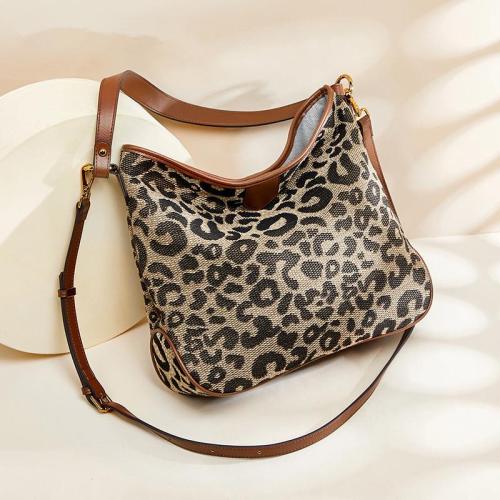 Women's Leopard Print Bag Designer Genuine Leather Shoulder Handbag Tote Bags