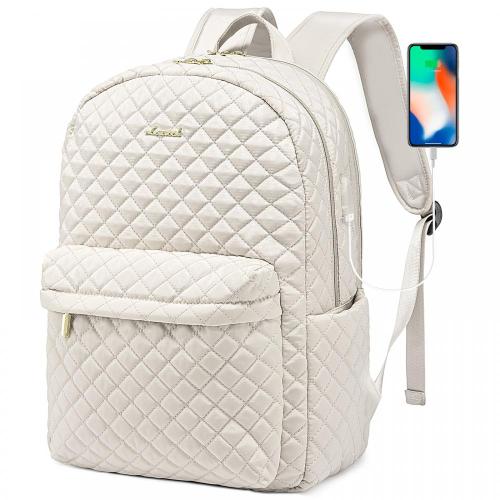 Quilted Travel Large Capacity Backpack Airline Approved Work Business Bookbag Teacher Bag Laptop Backpack Purse with USB Port