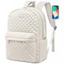 Quilted Travel Large Capacity Backpack Airline Approved Work Business Bookbag Teacher Bag Laptop Backpack Purse with USB Port