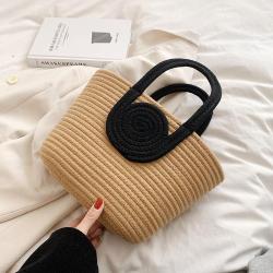 Colorful cotton rope woven hand-held large capacity handbag designer bags