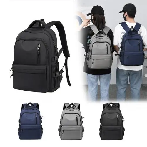 2024 New Solid Color Men's and Women's Business Backpack College Student Minimalist Fashion Backpack