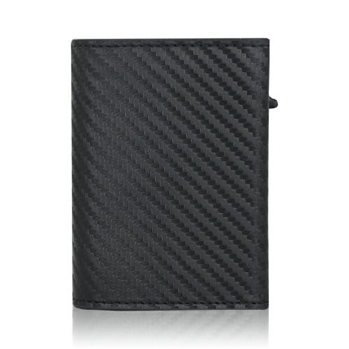 Newest RFID Pop Up Wallet Male RFID Blocking Pu Leather Popup Credit Card Holder Minimalist Auto Eject Smart Card Holder