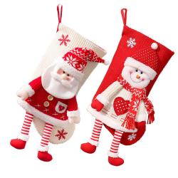 ZR514 Wholesale Christmas Decoration Lovely Old Man Snowman Candy Gift Socks Children Knit Christmas Stocking Socks Present