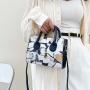Latest Popular Fashion Graffiti Portable Bags Korean Street New Style Single Shoulder Square Bag Ins Texture customs handbag