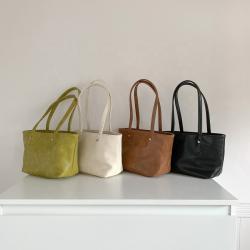 Wholesale Soft Pu Leather Handbag Women Pu Leather Tote Handbag High-capacity Shoulder Bag For Girls