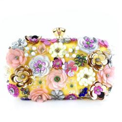 ZR621 Woman Evening Bag Daily Life Girl Chain Square Single Shoulder Crossbody Bag Bride Flower Wedding Party Dinner Bag Handbag