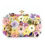 ZR621 Woman Evening Bag Daily Life Girl Chain Square Single Shoulder Crossbody Bag Bride Flower Wedding Party Dinner Bag Handbag