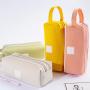 Gelory Creative Simple And Fresh Large-capacity Pencil Case Multifunctional Solid Color Pencil Case Student Stationery Bag