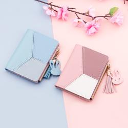 Women's Short Small Card Bag Tassel Niche Design Thin Zippered Women's Wallet Wallet Exquisite Simple Fashion Student Wallet