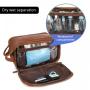 Lovevook PU Leather  Large Waterproof Wash Bag Travel Cosmetic Bag Bathroom Fitness Organizer Gifts Men's Toiletry Bag