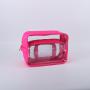 Keymay Stock 7 Colors Travel Wash Zipper Toiletry Pouch Set Pvc Makeup Organizer Women Cheap Transparent Large Clear Cosmetic