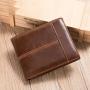 XL297 RFID Men's Genuine Leather Short Wallet Soft Comfortable Purse Gift Packaging Box Card Holders Accept Customized Logo