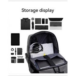 Customized Logo College Schoolbag Knapsack Men's Anti-theft Bag 15.6 Inch Laptop Backpack with USB Charging Port