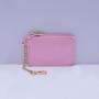 Women Fashion Stock Mini Small Pouch Bag Custom Designs Zipper Keychain Wallet  Waterproof Coin Pu Leather Pouch