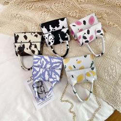 Fashion Shoulder Bag New Trendy Print Cow Leaf Pattern Simple Messenger Womens Mini Cow Printhandbags