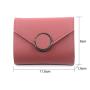low price Hot Selling Simple Cute Short Wallet Three-fold Small Coin Purse Multi-function Solid Color Wallet For Women