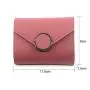 low price Hot Selling Simple Cute Short Wallet Three-fold Small Coin Purse Multi-function Solid Color Wallet For Women