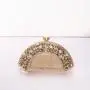New design fan rhinestone clutch bag chain shoulder bag women box metal wedding party evening bags ladies fashion purse