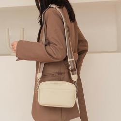 Hot selling crossbody bags women handbags ladies luxury shoulder bag solid color pu leather bag with canvas strap wholesale