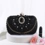 Hand-made Delicacy Pearl Embroidery Wedding Shiny Clutch High Class Purse Beaded Evening bags