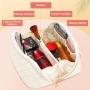 Multifunctional Storage Waterproof Portable Pu Leather Makeup Organizer Bag With Dividers And Handle
