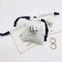 Custom Logo Printed Brush Canvas Drawstring Bag Jewelry Hairpin Brooch Packaging Wedding Promotion Use Cotton Gift Jewellery Bag