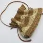 Fashion large capacity paper straw bags ladies shoulder bags handbags summer stripe straw beach bag for women