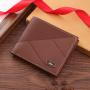New style men's wallet, short and thin style, trendy money clip, multi-card slot, casual embossed, youth card holder,