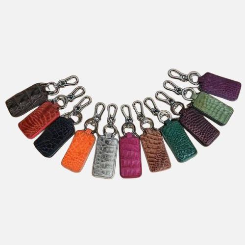 Custom Hand Made  Luxury Genuine Crocodile Skin Leather Mini Slim Mens Women Key Holder Leather Car Key Holder Wallet Case